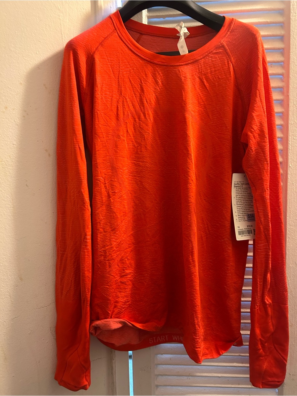 Lululemon Swiftly tech long sleeve shirt 2.0 race Size 10 Orange
